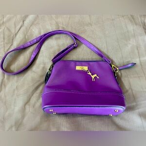 EUC Purple Women's Bag with Gold Accents